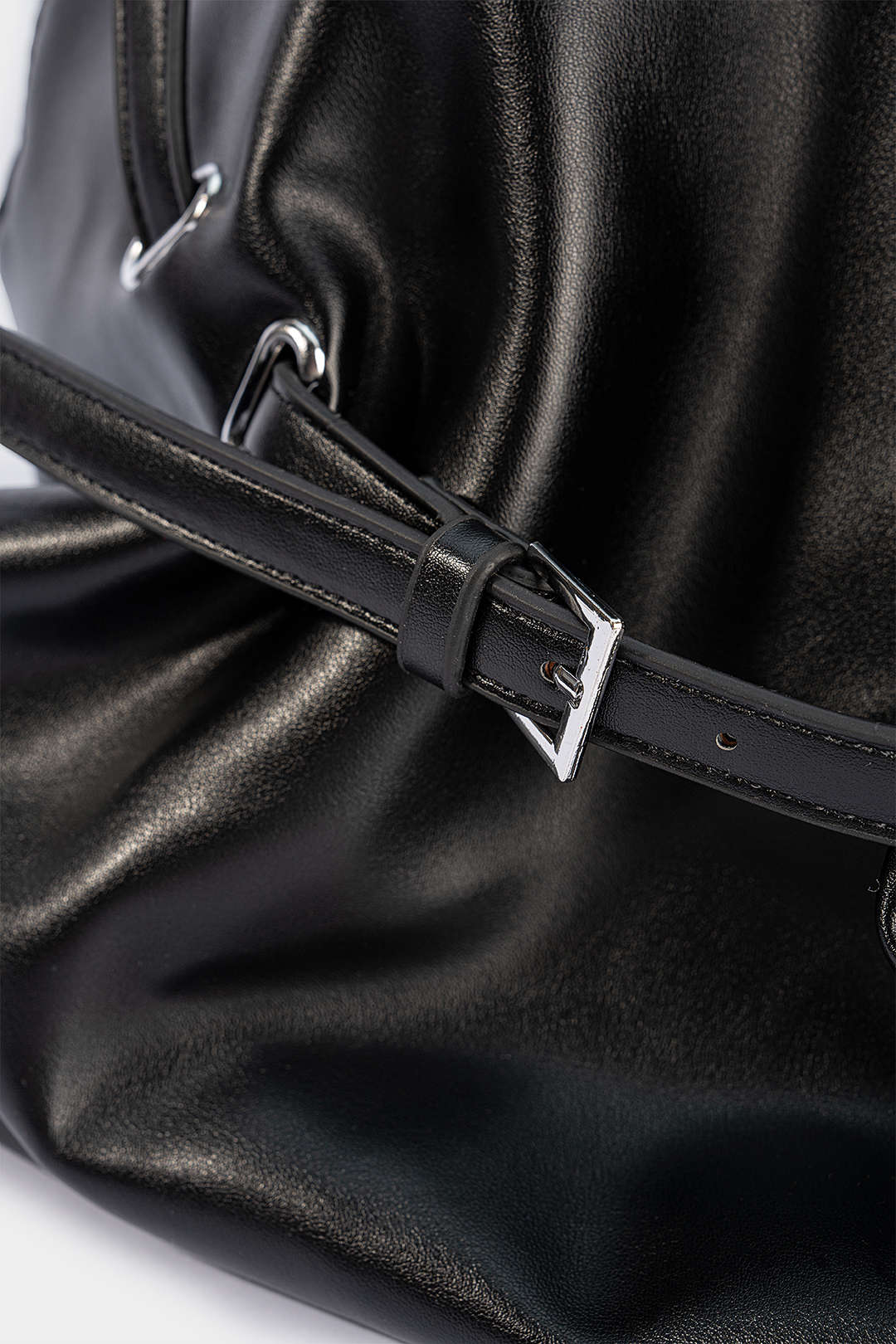 Bong Bag Black Faux Leather Cross-Body Bag