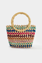 Bong Bag Multicolor Wood Beaded Shoulder Bag