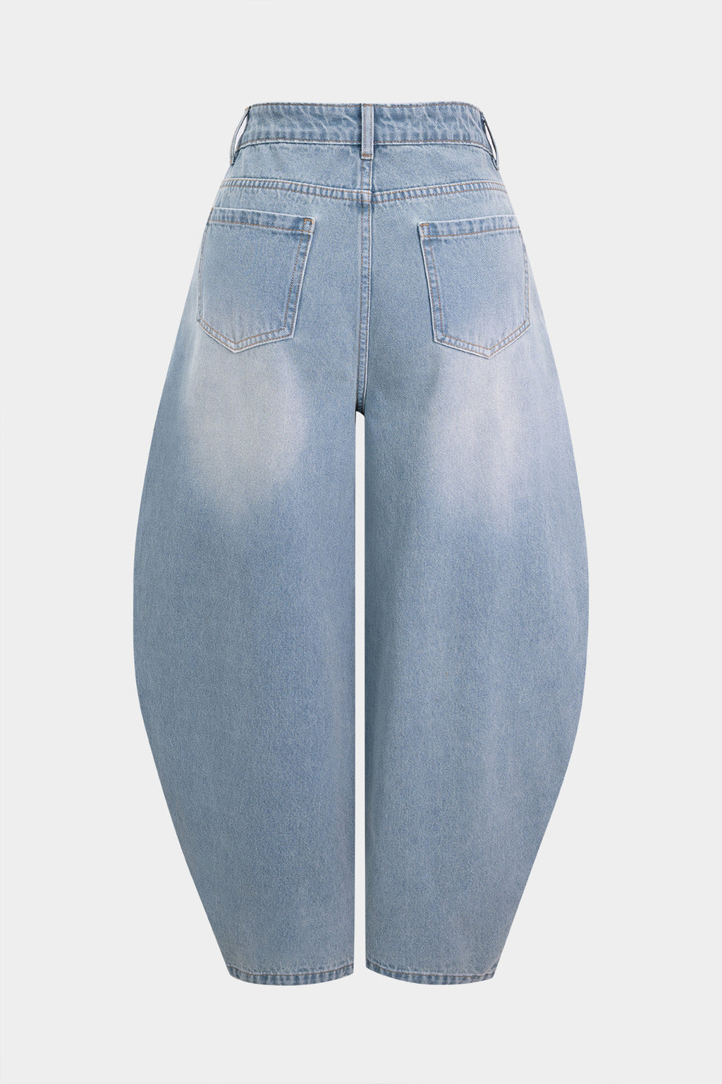 Bong Bag Light Wash Blue Tie-Up Barrel Jeans