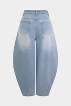 Bong Bag Light Wash Blue Tie-Up Barrel Jeans