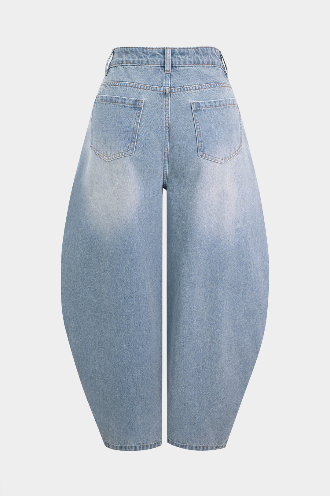 Bong Bag Light Wash Blue Tie-Up Barrel Jeans