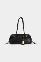 Bong Bag Black Faux Leather Shoulder Bag