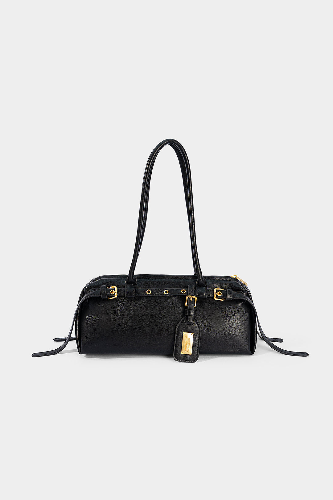 Bong Bag Black Faux Leather Shoulder Bag