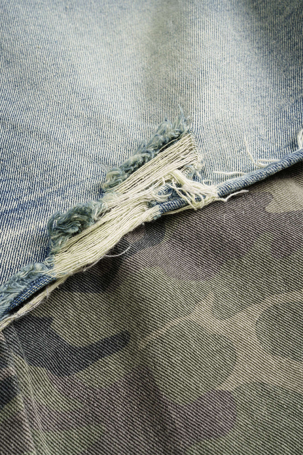 Bong Bag Blue Camo Print Denim Jeans
