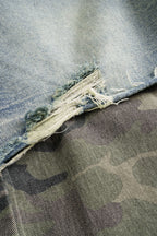 Bong Bag Blue Camo Print Denim Jeans