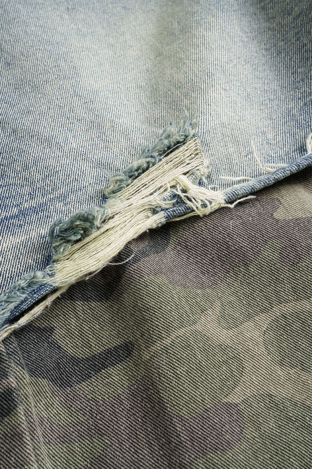 Bong Bag Blue Camo Print Denim Jeans
