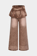Bong Bag Brown Pleated Wide Leg Jeans