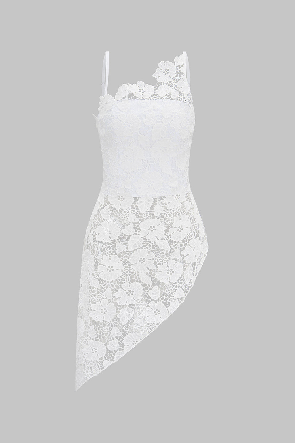 Bong Bag White Lace Asymmetrical Cami Top