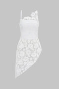 Bong Bag White Lace Asymmetrical Cami Top