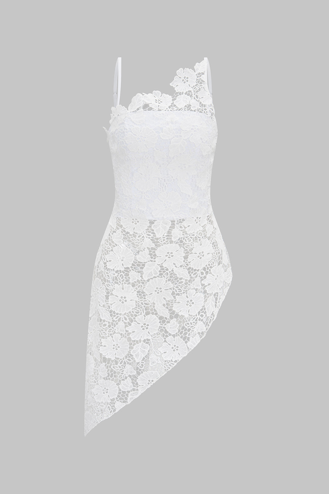 Bong Bag White Lace Asymmetrical Cami Top