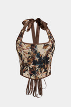 Bong Bag Brown Jacquard Halter Cami Top
