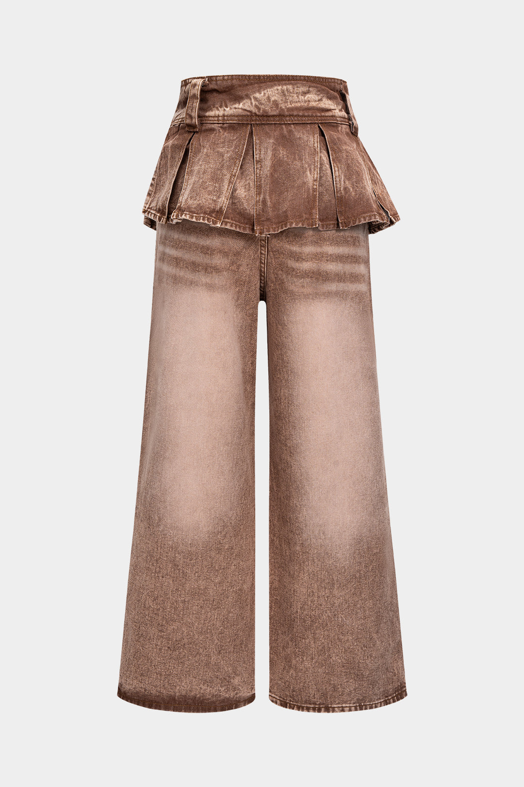 Bong Bag Brown Pleated Wide Leg Jeans