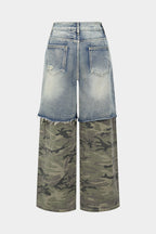 Bong Bag Blue Camo Print Denim Jeans