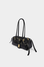 Bong Bag Black Faux Leather Shoulder Bag