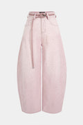 Bong Bag Light Pink Rhinestone Barrel Jeans