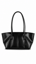 Bong Bag Black Structured Faux Leather Shoulder Bag