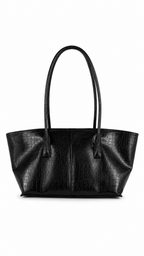 Bong Bag Black Structured Faux Leather Shoulder Bag