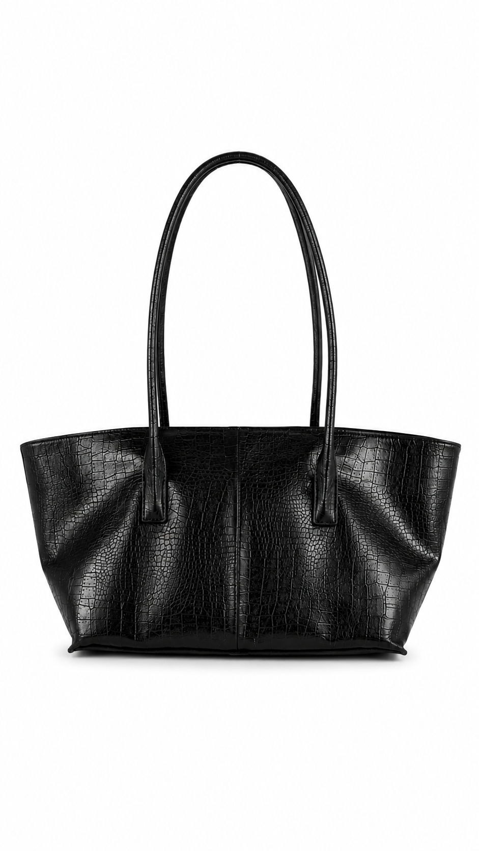 Bong Bag Black Structured Faux Leather Shoulder Bag