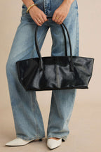 Bong Bag Black Structured Faux Leather Shoulder Bag