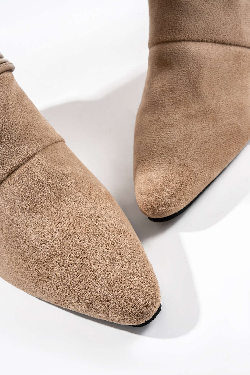 Bong Bag Khaki Suede Metallic-Detail Ankle Boots