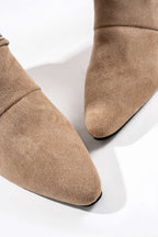 Bong Bag Khaki Suede Metallic-Detail Ankle Boots