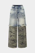 Bong Bag Blue Camo Print Denim Jeans