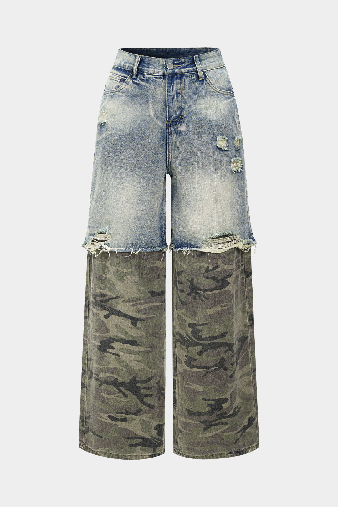 Bong Bag Blue Camo Print Denim Jeans