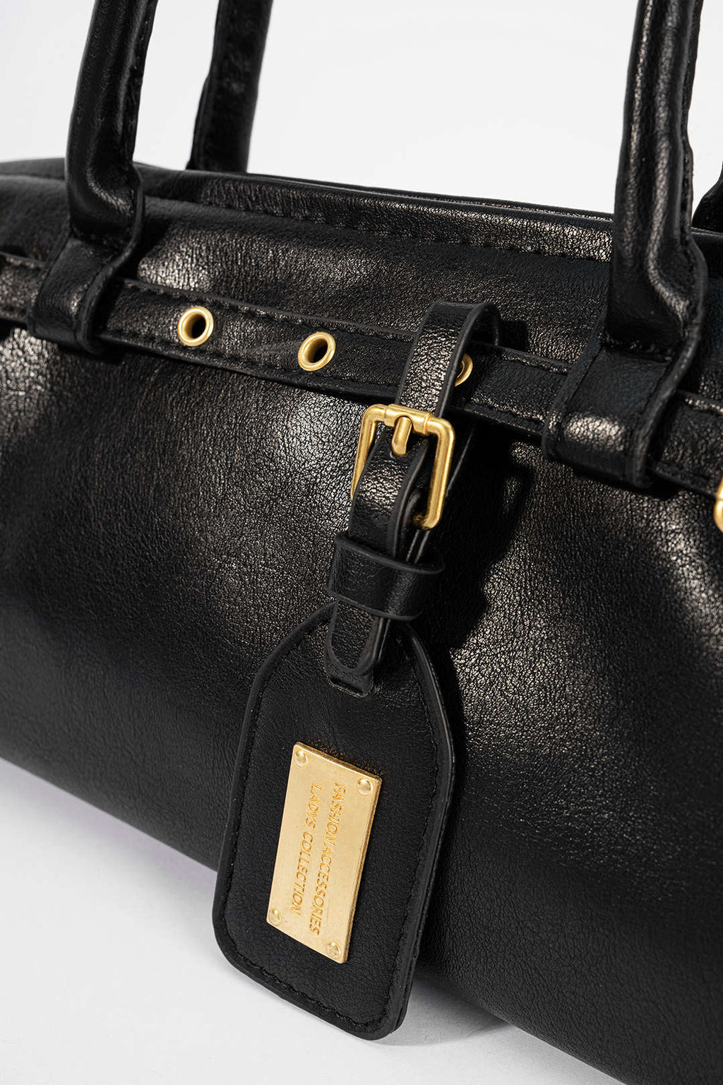 Bong Bag Black Faux Leather Shoulder Bag