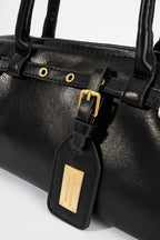 Bong Bag Black Faux Leather Shoulder Bag